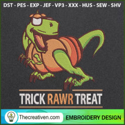 Trick Rawr Treat Dinosaurs P Embroidery Design
