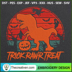 Trick Rawr Treat Dinosaurs E Embroidery Design
