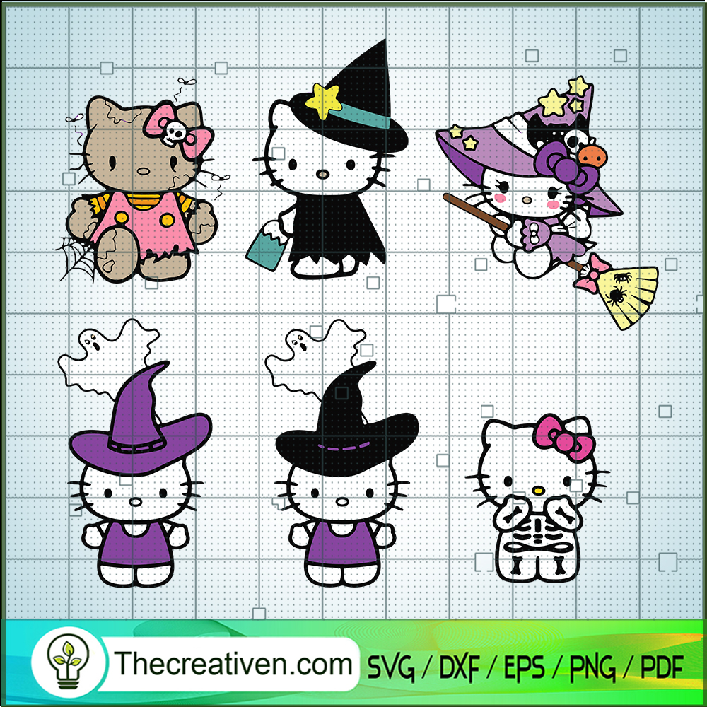 Hello Kitty Halloween Bundle SVG, Scary Kitty SVG, Kitty Cat SVG 1 Hello Kitty Halloween Bundle SVG, Scary Kitty SVG, Kitty Cat SVG