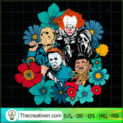 Horror Characters Floral SVG Cut File for Cricut & Silhouette