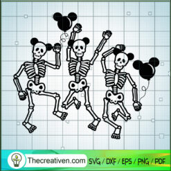 Skeleton Mickey Head Dancing SVG Cut File for Cricut & Silhouette