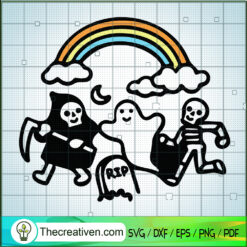 Cute Ghost Halloween SVG, Ghost And Skeleton SVG, Funny Halloween SVG