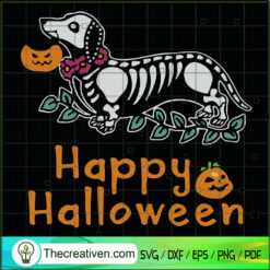 Dachshund Halloween SVG, Happy Halloween SVG, Dog Halloween SVG