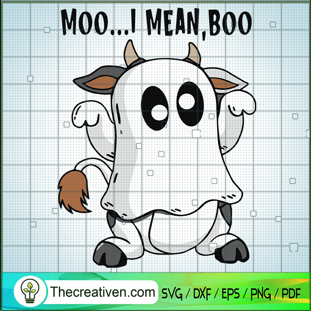 Moo...I Mean, Boo SVG, Cow Ghost SVG, Funny Halloween SVG 1 Moo...I Mean, Boo SVG, Cow Ghost SVG, Funny Halloween SVG