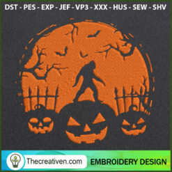 Bigfoot Halloween Hide And S Embroidery Design