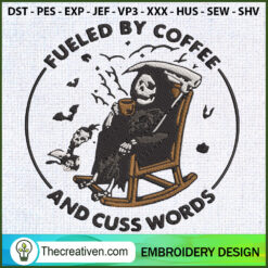 Death Skeleton Fueled By Cof Embroidery Design
