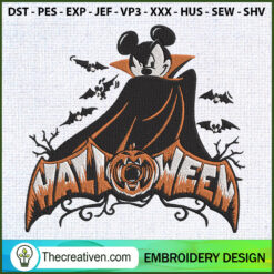 Disney Mickey Vampire Hallow Embroidery Design