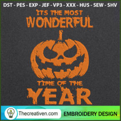 It's The Most Wonderful Time Embroidery Design