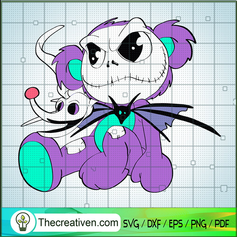 Jack Skellington x Teddy Bear SVG Cut File for Cricut & Silhouette 1 Jack Skellington x Teddy Bear SVG Cut File for Cricut & Silhouette