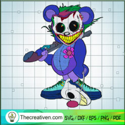 Joker x Teddy Bear SVG, Joker Horror Face SVG, Halloween SVG