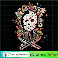 Jason And Michael Half Face SVG Cut File for Cricut & Silhouette