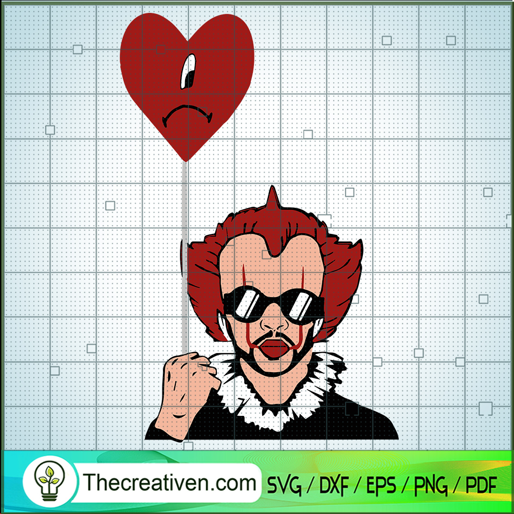Bad Bunny x Pennywise SVG Cut File for Cricut & Silhouette 1 Bad Bunny x Pennywise SVG Cut File for Cricut & Silhouette