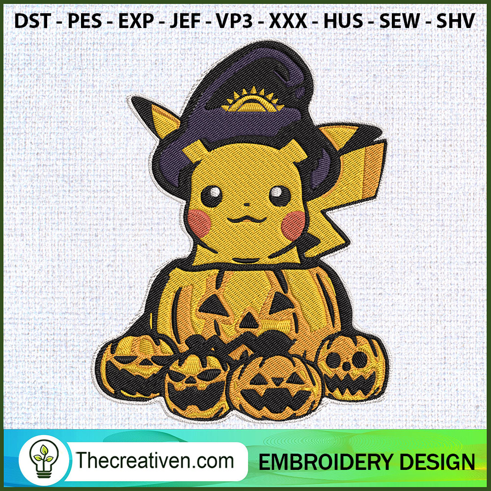 Pikachu Halloween Embroidery Embroidery Design 1 Pikachu Halloween Embroidery Embroidery Design