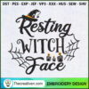Resting Witch Face Letter Em Embroidery Design