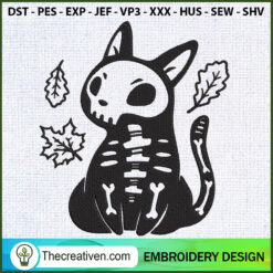 Skeleton Cat Embroidery Designs Embroidery Design – Digital Download