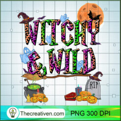 Witchy And Wild PNG, Halloween Leopard PNG, Halloween Sublimation