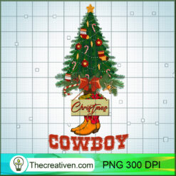 Christmas Cowboy PNG, Christmas Tree PNG, Chirstmas Sublimation