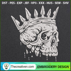 Skull King Embroidery Designs Embroidery Design – Digital Download