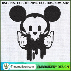 Skull Mickey Mouse Halloween Embroidery Design