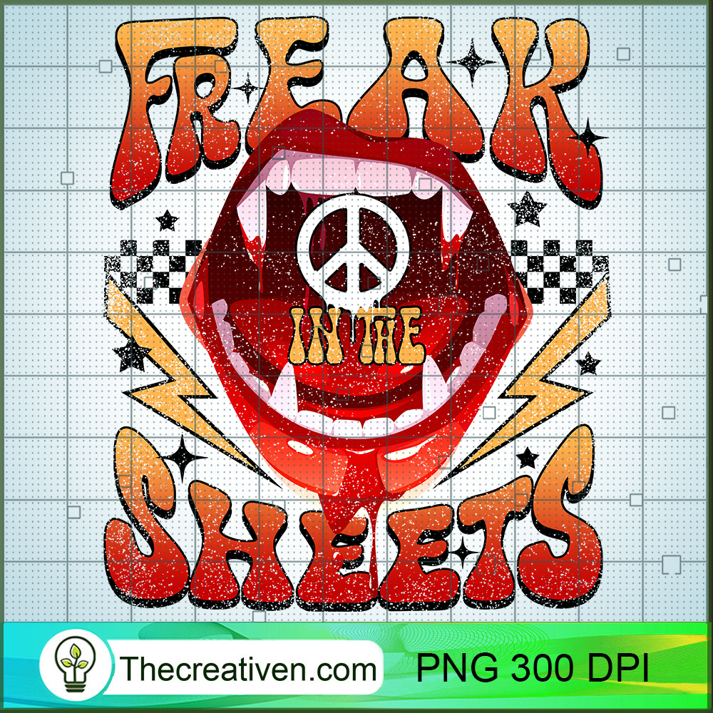 Freak In The Sheets PNG, Vampire PNG, Peace Halloween Sublimation 1 Freak In The Sheets PNG, Vampire PNG, Peace Halloween Sublimation