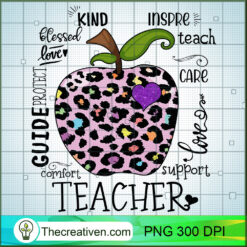Teacher Life PNG, Leopard Apple PNG, Teacher Sublimation