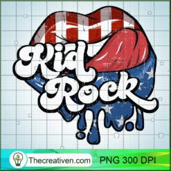 Kid Rock PNG, USA Flag PNG, Sexy Lips Sublimation