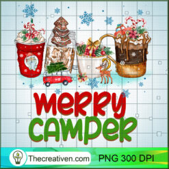 Merry Camper PNG, Christmas Coffee PNG, Christmas Sublimation