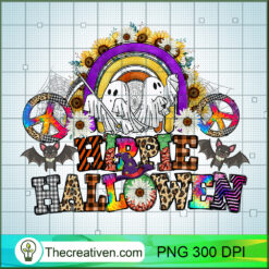 Hippie Halloween PNG, Peace Love Halloween PNG, Halloween Sublimation