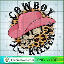 Cowboy Killer PNG, Cowboy Skull PNG, Skull Leopard Print Sublimation