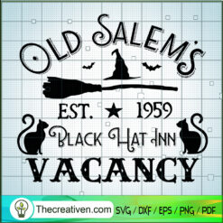 Old Salem's Black Hat Inn Vacancy SVG Cut File for Cricut & Silhouette