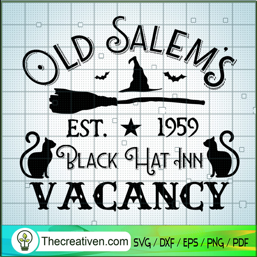 Old Salem's Black Hat Inn Vacancy SVG Cut File for Cricut & Silhouette 1 Old Salem's Black Hat Inn Vacancy SVG Cut File for Cricut & Silhouette