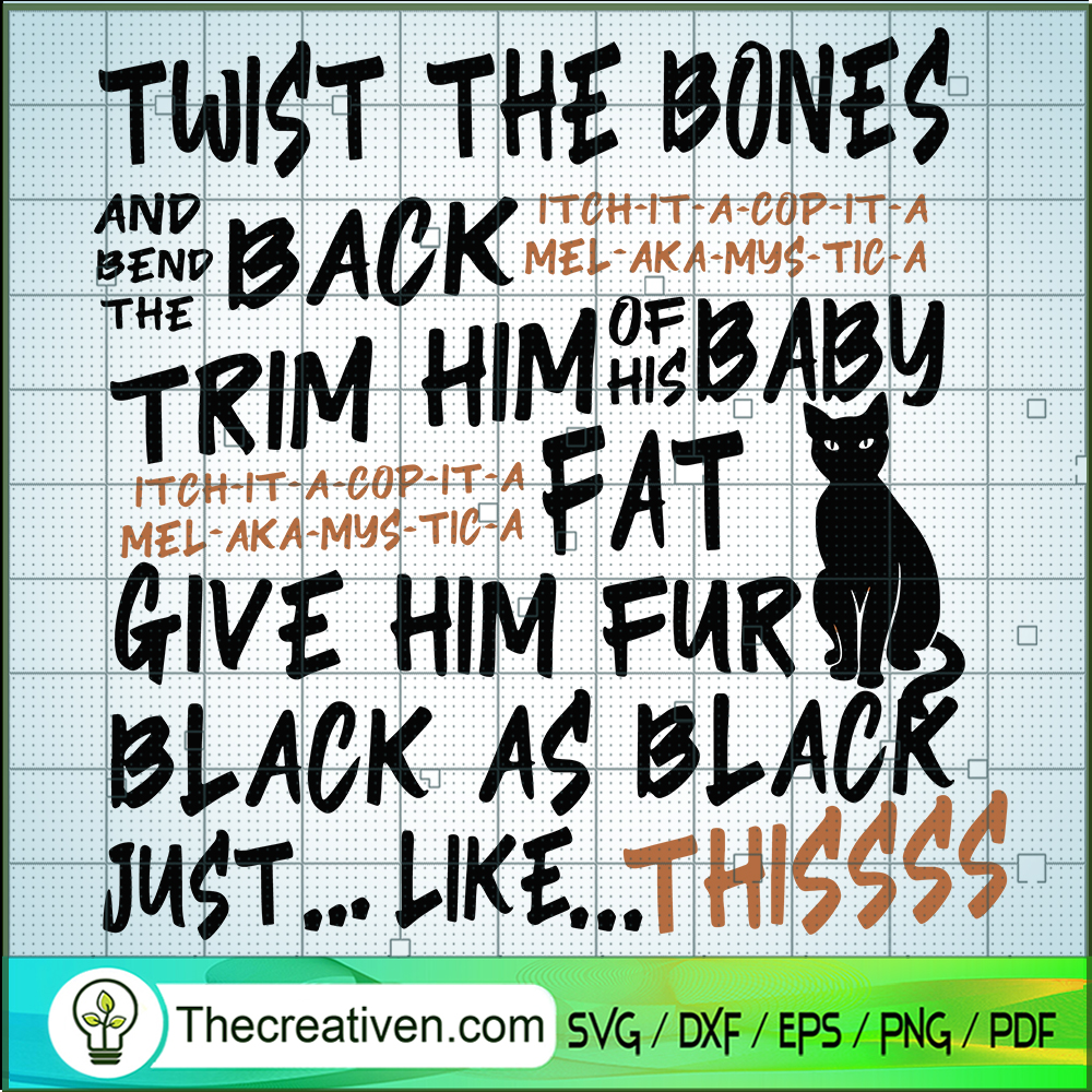 Twist The Bones SVG, Black Cat SVG, Halloween SVG 1 Twist The Bones SVG, Black Cat SVG, Halloween SVG