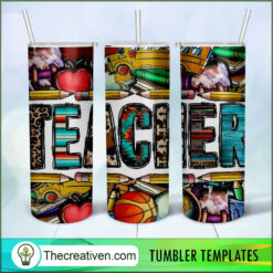 Teacher Full Tumbler Wrap Tumbler Wrap – Digital Downl Design 117845