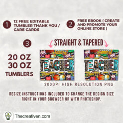 Alternative view of Teacher Full Tumbler Wrap Tumbler Wrap – Digital Downl Design 117845