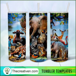 Animal World Full Tumbler Wrap Tumbler Wrap – Digital Download