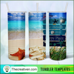 Beach Signposts Full Tumbler Wrap Tumbler Wrap – Digital Download