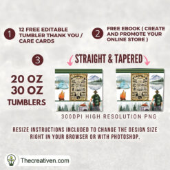 Alternative view of Camping Rules Full Tumbler Wrap Tumbler Wrap – Digital Download