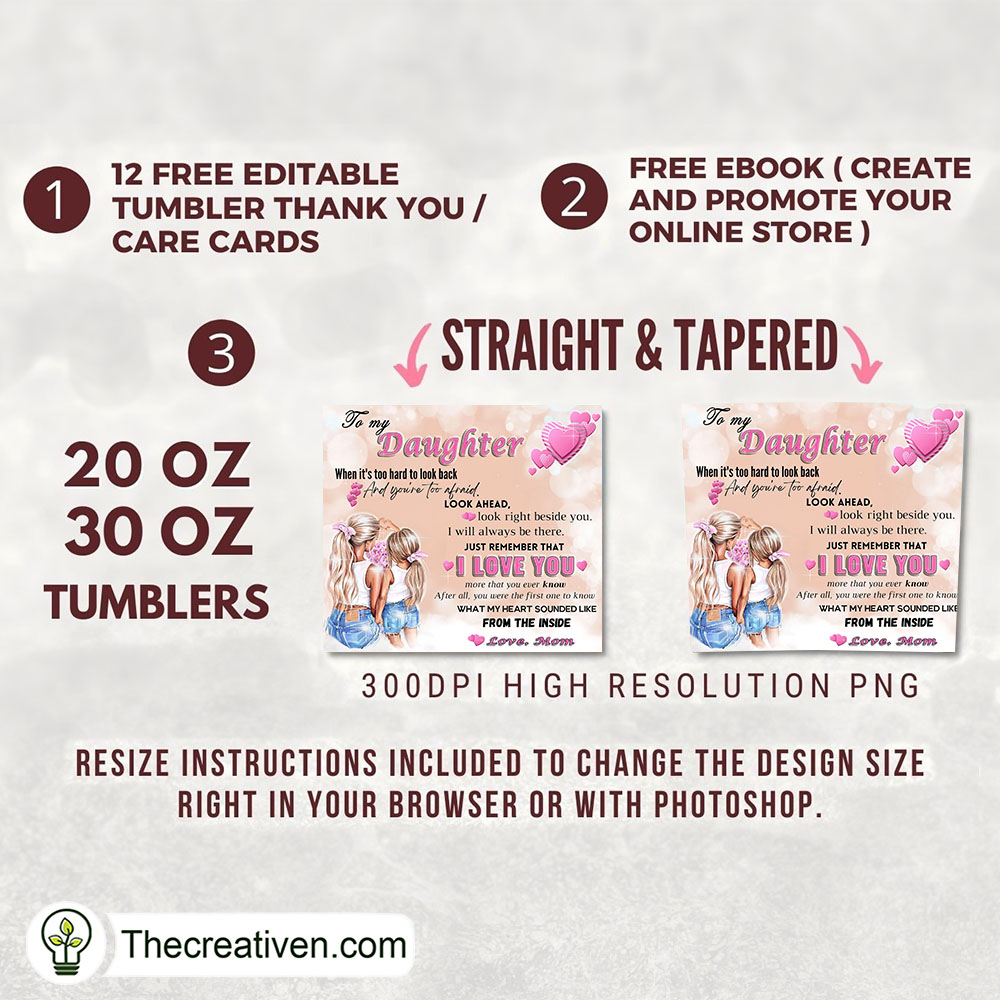 To My Daughter Full Tumbler Wrap Tumbler Wrap – Digital Download 2 To My Daughter Full Tumbler Wrap Tumbler Wrap – Digital Download - Image 2