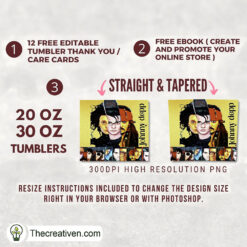 Alternative view of Johnny Depp Full Tumbler Wrap Tumbler Wrap – Digital Download