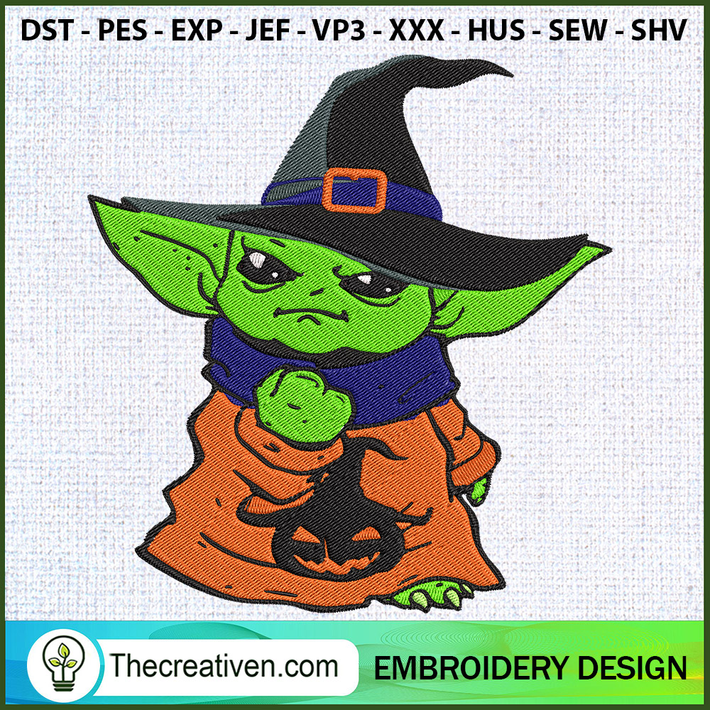 Baby Yoda Halloween Embroide Embroidery Design 1 Baby Yoda Halloween Embroide Embroidery Design