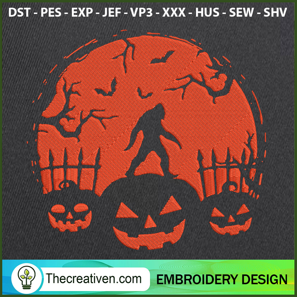 Bigfoot Halloween Embroidery Embroidery Design 1 Bigfoot Halloween Embroidery Embroidery Design