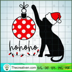 Ho Ho Ho Cat Christmas SVG, Funny Christmas SVG, Cat Lover SVG