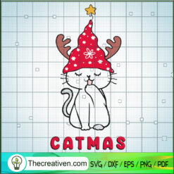Catmas SVG, Cat Xmas SVG, Cat Lover SVG