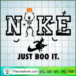 Nike Just Boo It SVG, Nike Halloween SVG, Skeleton Halloween SVG