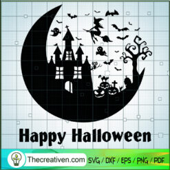 Hapy Halloween SVG, Halloweentown SVG, Moon SVG