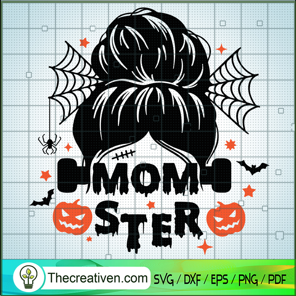 Momster Frankenstein SVG, Mom Halloween SVG, Messy Bun SVG 1 Momster Frankenstein SVG, Mom Halloween SVG, Messy Bun SVG