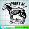 Spooky AF SVG, Horse Halloween SVG, Halloween Skeleton SVG