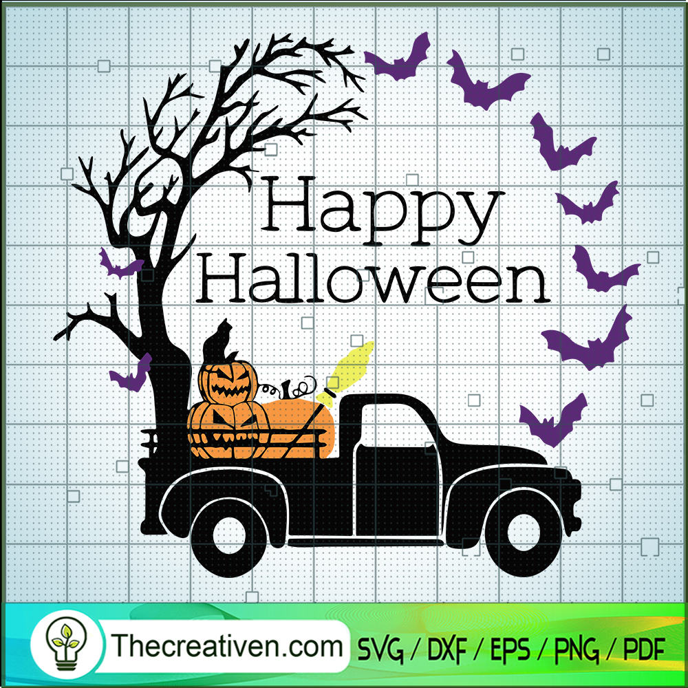 Happy Halloween Truck SVG, Halloween Pumpkin SVG, Spooky Halloween SVG 1 Happy Halloween Truck SVG, Halloween Pumpkin SVG, Spooky Halloween SVG