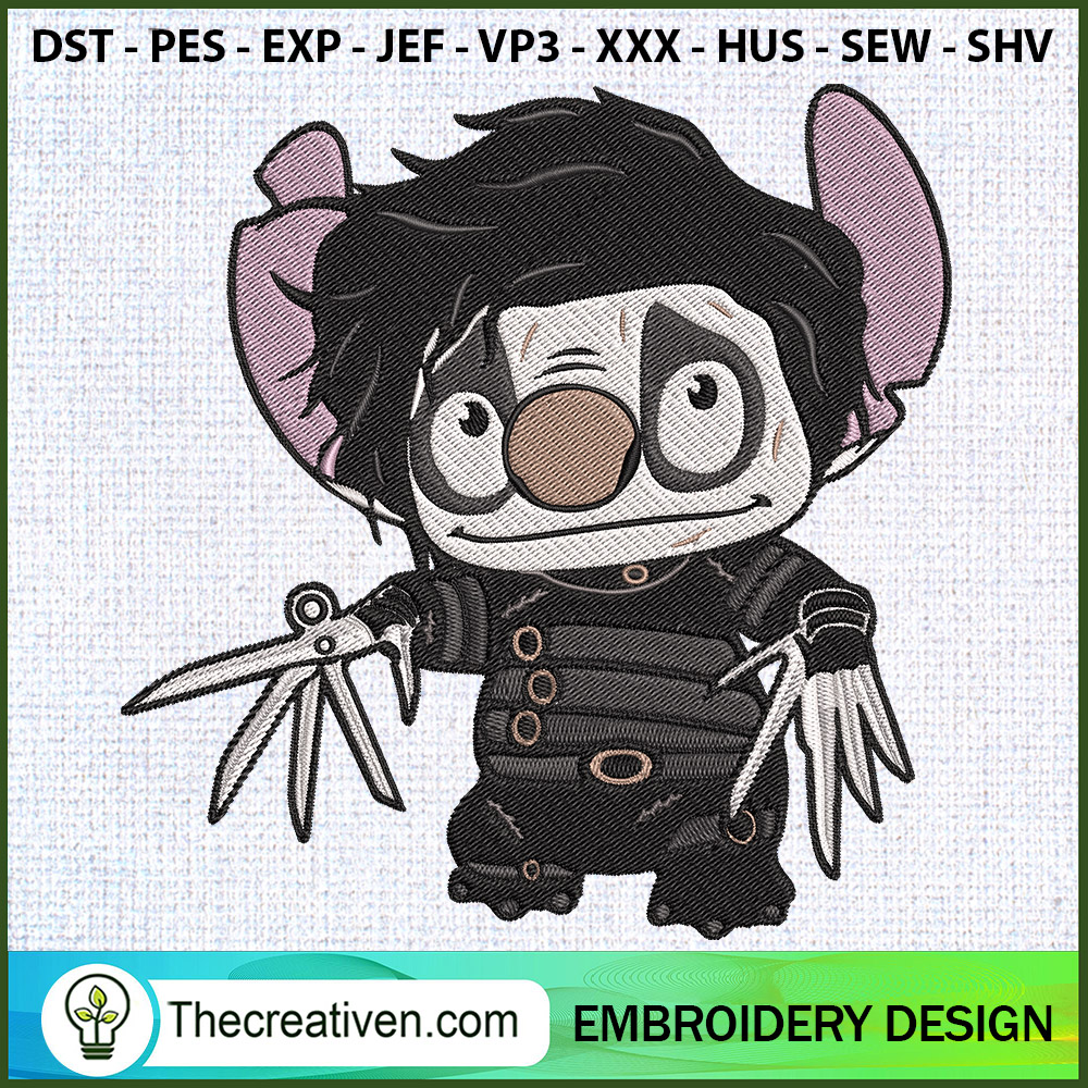 Edward Scissorhands Stitch E Embroidery Design 1 Edward Scissorhands Stitch E Embroidery Design