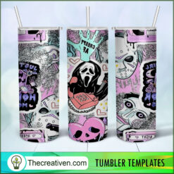 Ghost Face Halloween Full Tumbler Wrap Tumbler Wrap – Digital Download